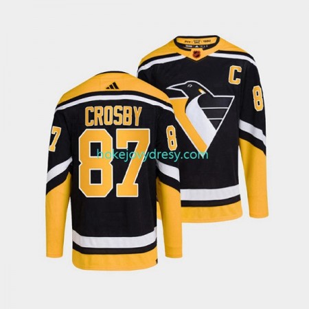 Pánské Hokejový Dres Pittsburgh Penguins Sidney Crosby 87 Adidas 2022-2023 Reverse Retro Černá Authentic